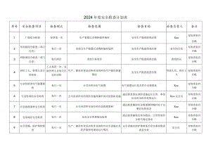 2024年度全套安全检查计划及配套检查表.docx