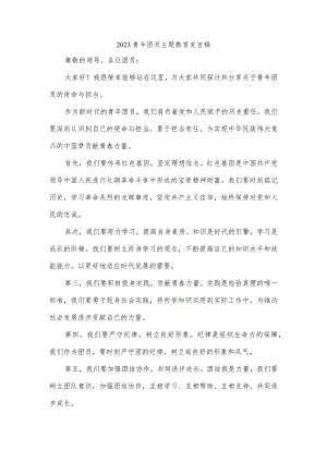 2023青年团员主题教育发言.docx