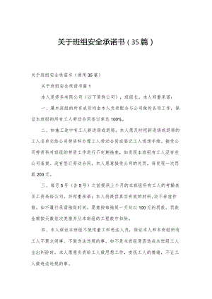 关于班组安全承诺书（35篇）.docx