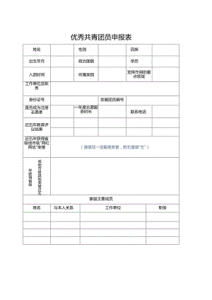 优秀共青团员申报表.docx