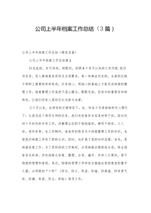 公司上半年档案工作总结（3篇）.docx