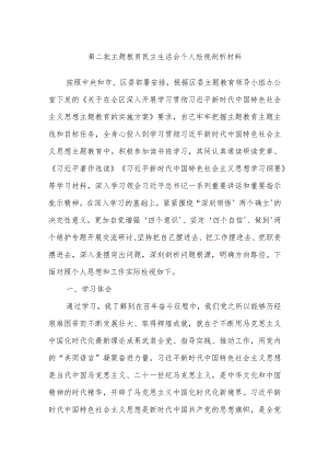 第二批主题教育民主生活会个人检视剖析材料.docx