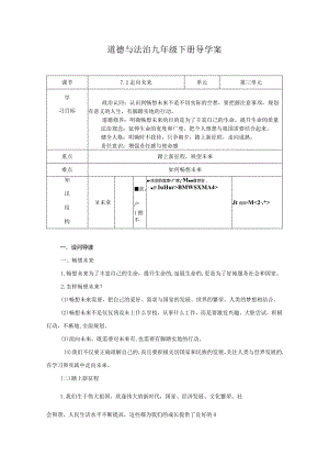 部编版九年级下册道德与法治7.2《走向未来》导学案.docx