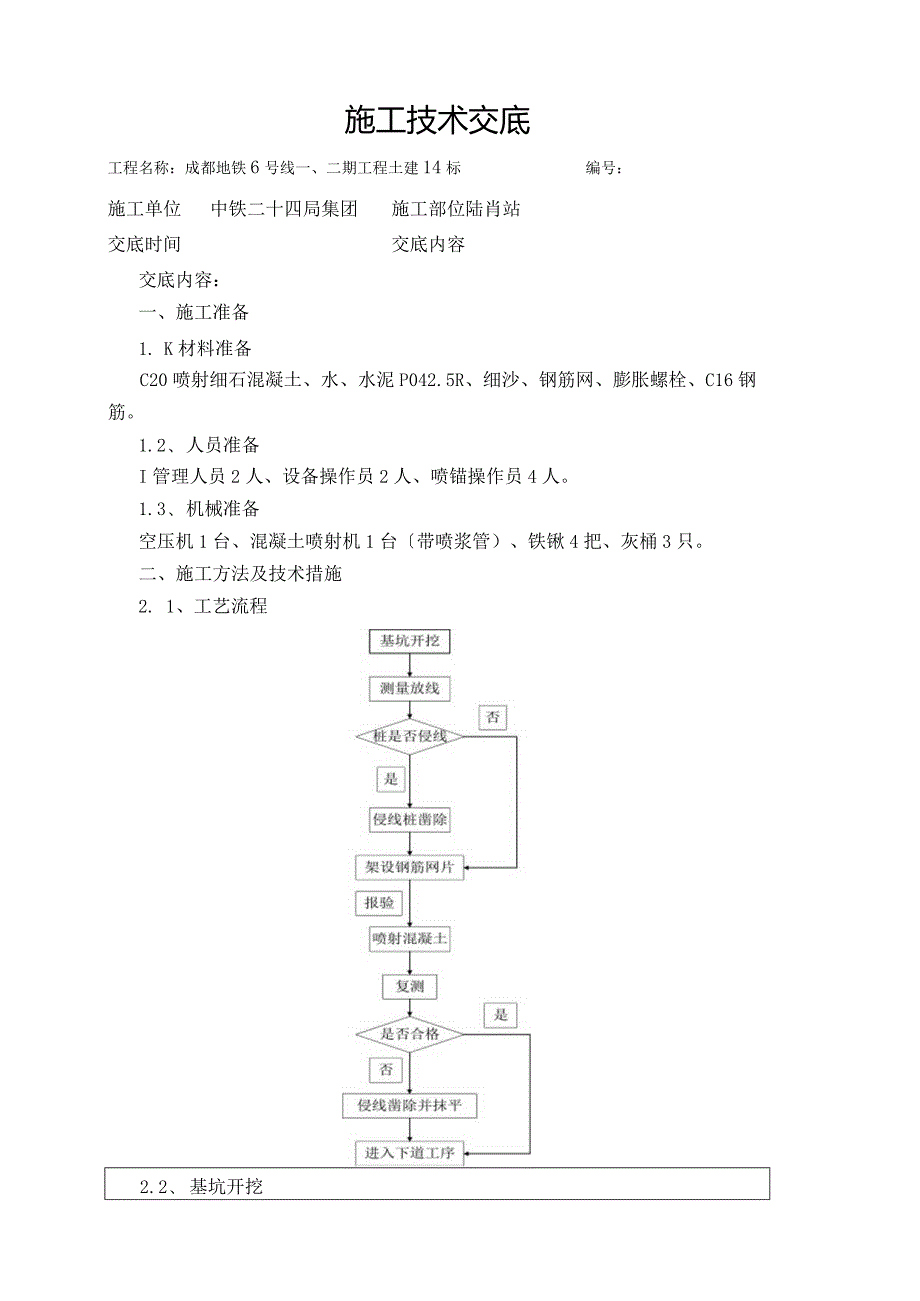 钢筋网喷射混凝土施工技术交底记录大全[终板].docx_第1页