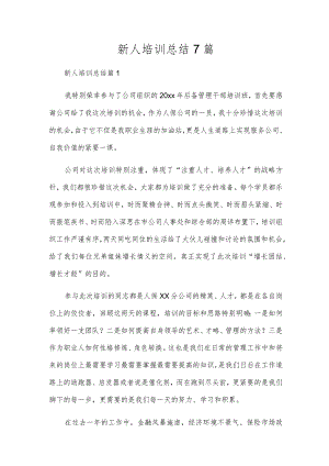 新人培训总结7篇.docx