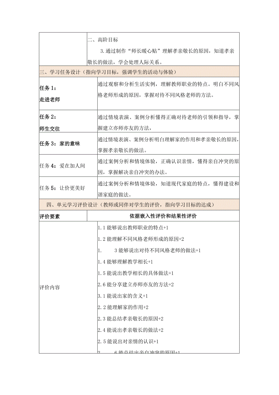 统编版七年级上册道德与法治第三单元师长情谊单元整体教学设计.docx_第3页