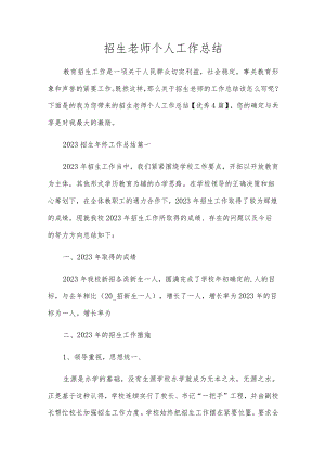 招生老师个人工作总结.docx