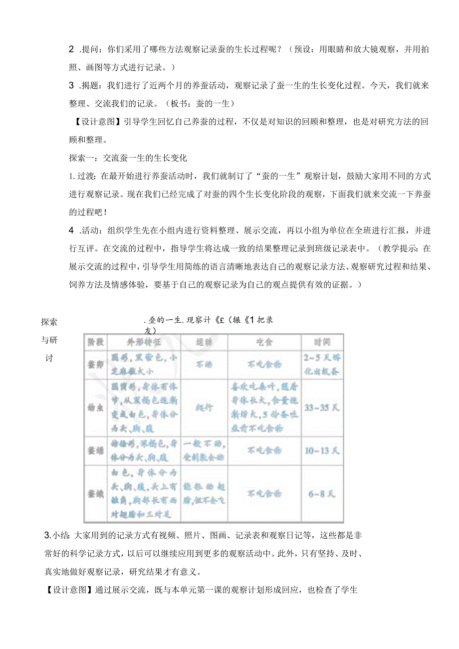 教科版三年级下册科学蚕的一生教案.docx_第2页