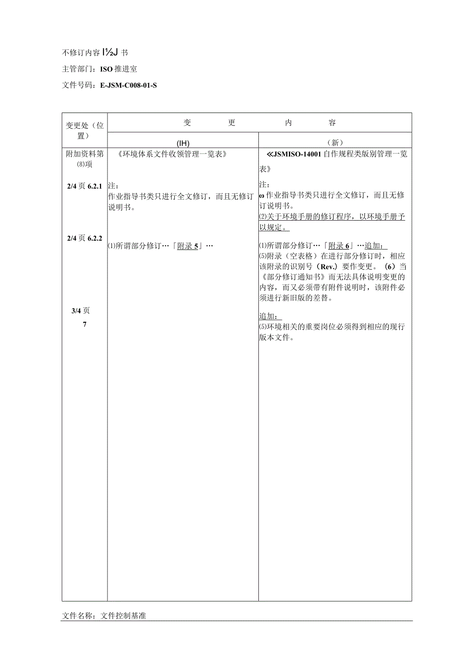 管理评审实施基准修订内容说明书(5).docx_第1页