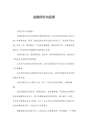 自我评价与反思.docx