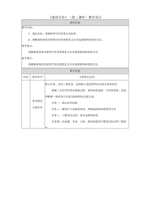 新闻写作（第二课时）——挖掘新闻角度写新闻_教学设计.docx