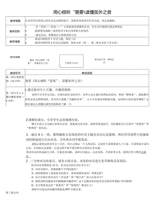 用心倾听“需要”读懂弦外之音教案心理健康教育主题班会.docx