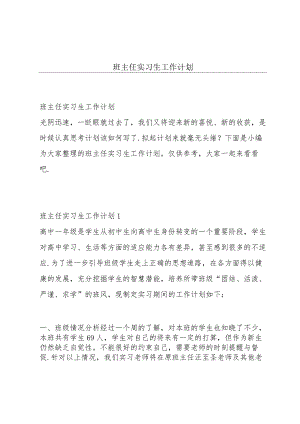 班主任实习生工作计划.docx