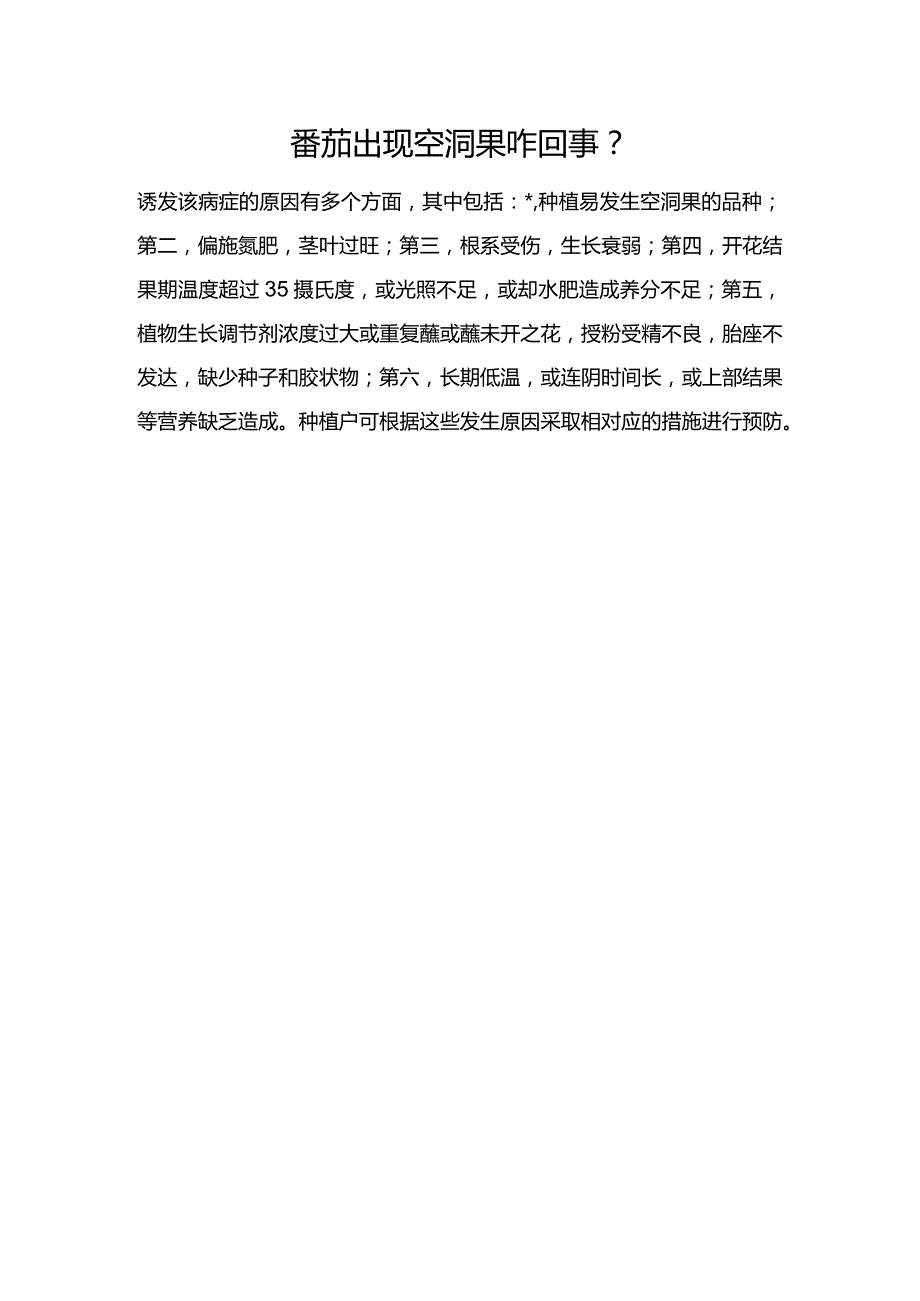 番茄出现空洞果咋回事？.docx_第1页