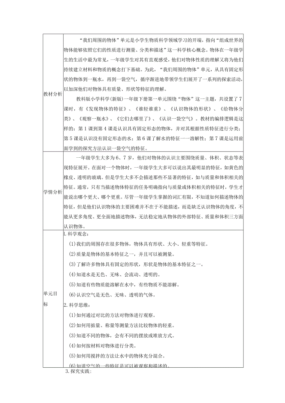 教科版科学一下第一单元《我们周围的物体》大单元整体教学规划解读.docx_第2页