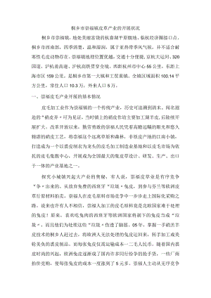 桐乡崇福镇皮草产业的进展状况.docx