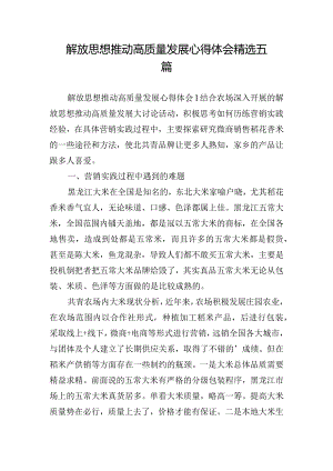 解放思想推动高质量发展心得体会精选五篇.docx