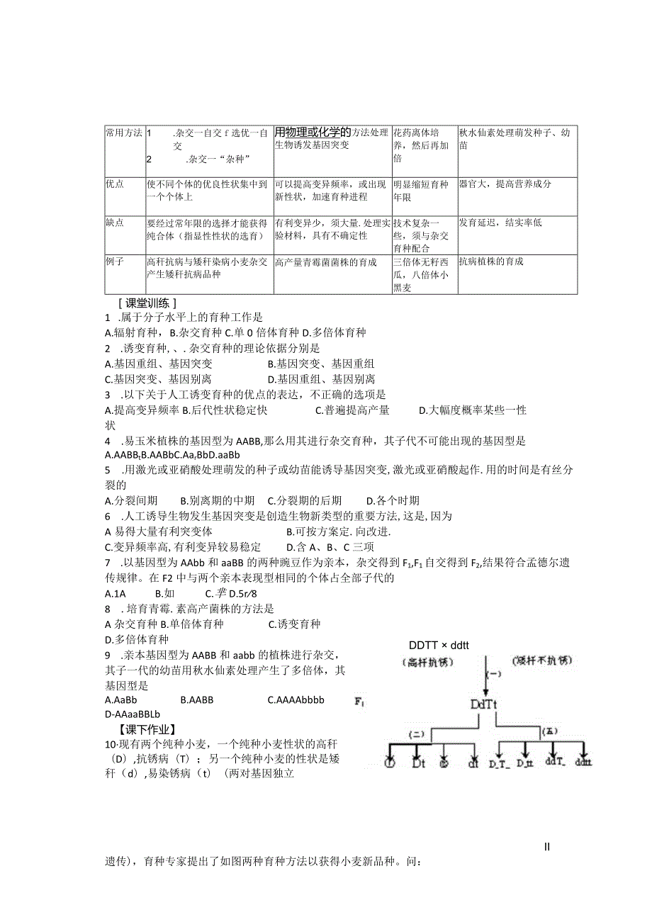 杂交育种与诱变育种---学案.docx_第2页