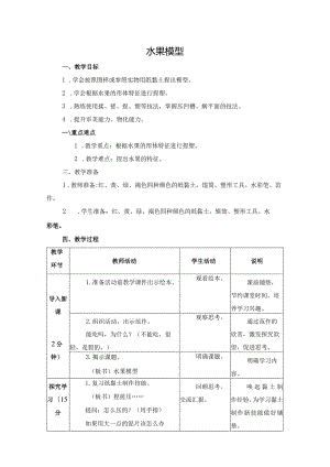 第三单元公益劳动与志愿服务09水果模型教学设计苏科版二年级下册劳动.docx