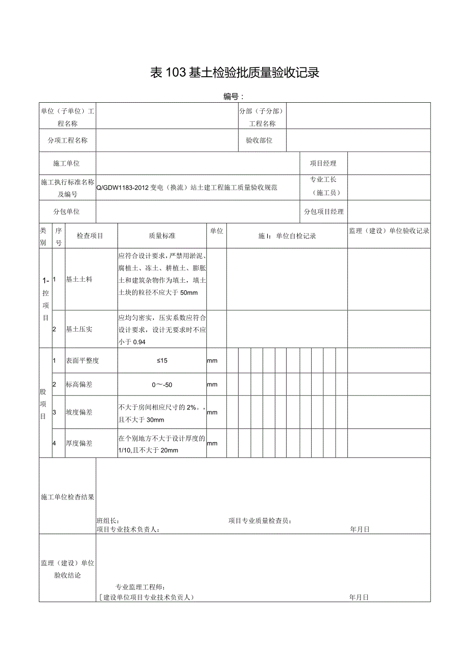 表103基土检验批质量验收记录.docx_第1页