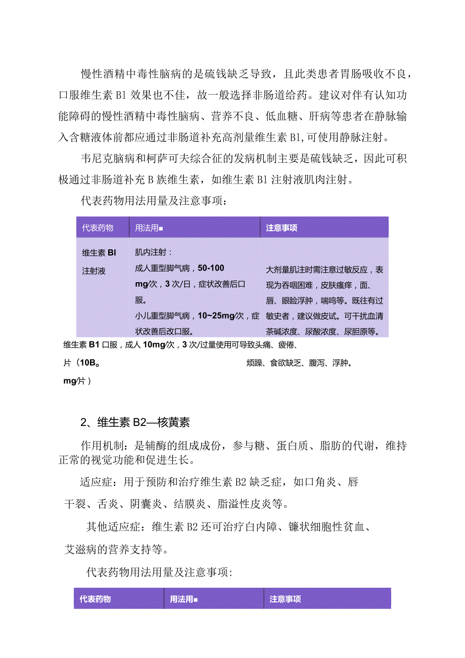 维生素B缺乏对人体影响、B族维生素作用机制与适应症、复合维生素B及要点总结.docx_第3页