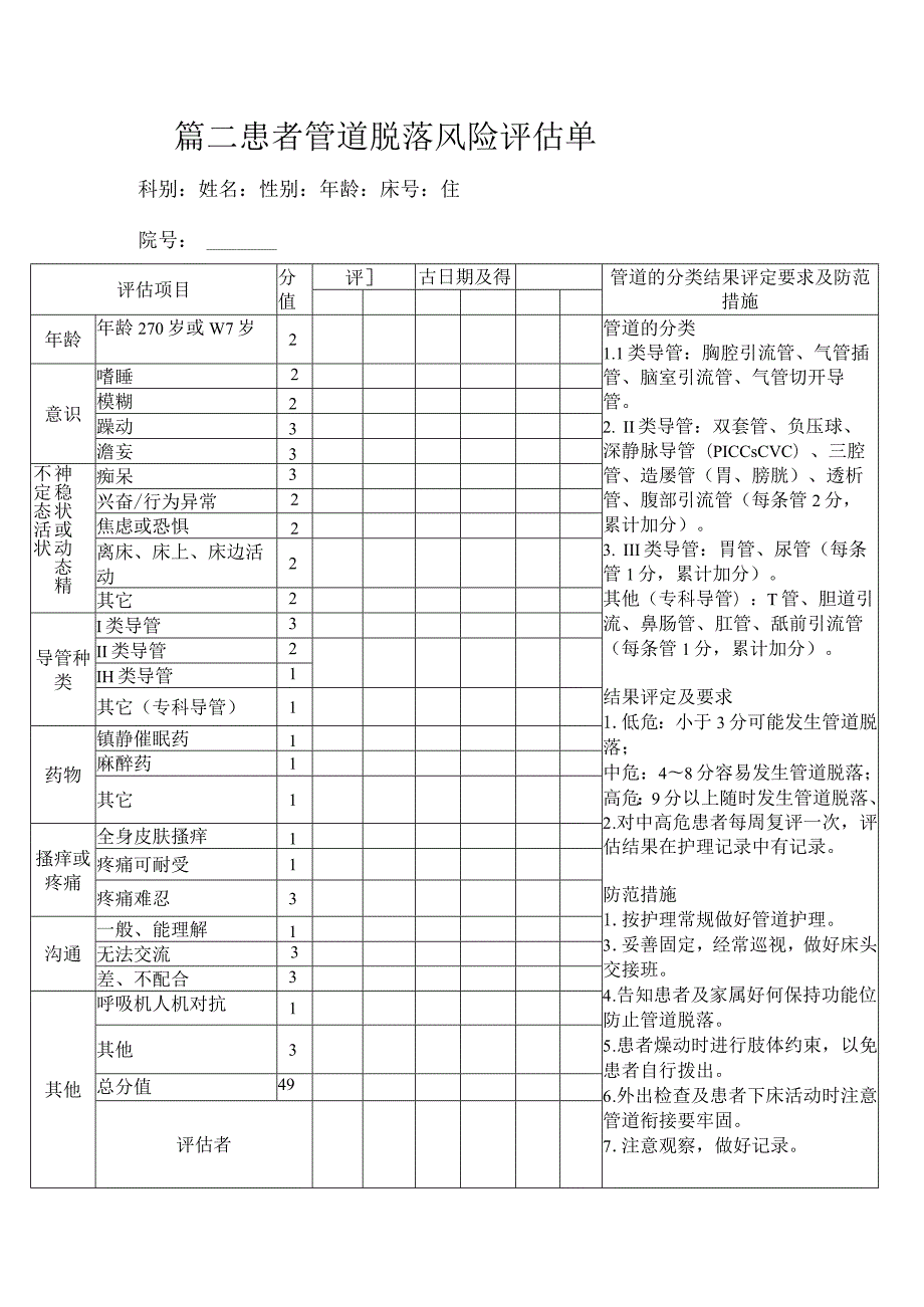 管道脱落风险评估表2篇.docx_第3页