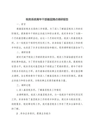 税务系统青年干部基层蹲点调研报告.docx