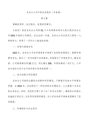 自来水公司年度总结报告（共6篇）.docx