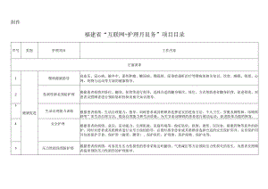 福建省“互联网+护理服务”项目目录.docx