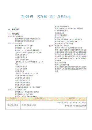 第05讲一次方程（组）及其应用（讲义）.docx