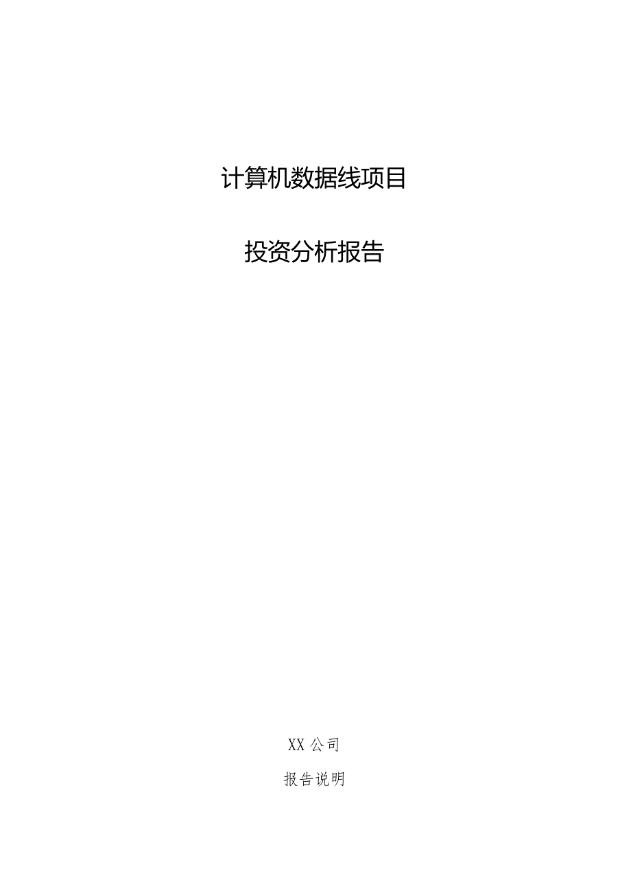 计算机数据线项目投资分析报告.docx_第1页