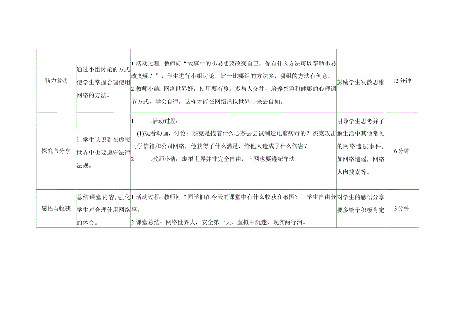 第五课虚拟与现实之间教学设计南大版初中心理八年级全一册.docx_第3页