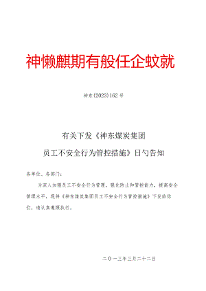 神东煤炭集团员工安全行为管理.docx