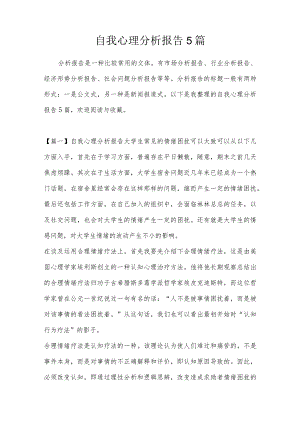 自我心理分析报告5篇.docx