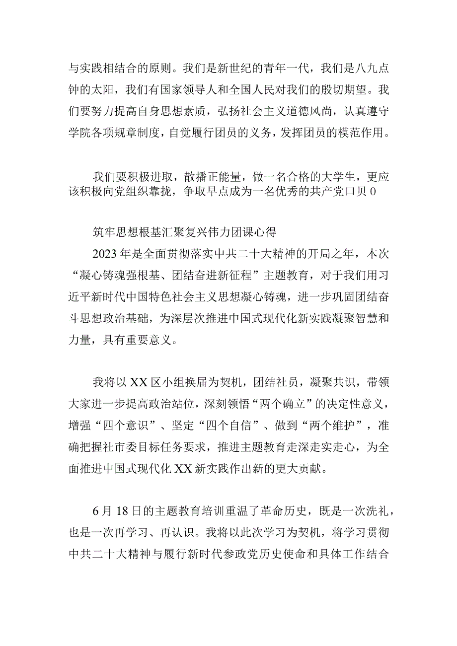 筑牢思想根基汇聚复兴伟力团课心得.docx_第3页