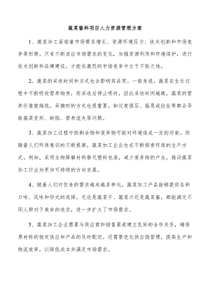 蔬菜酱料项目人力资源管理方案.docx