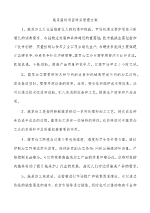 蔬菜酱料项目财务管理方案.docx