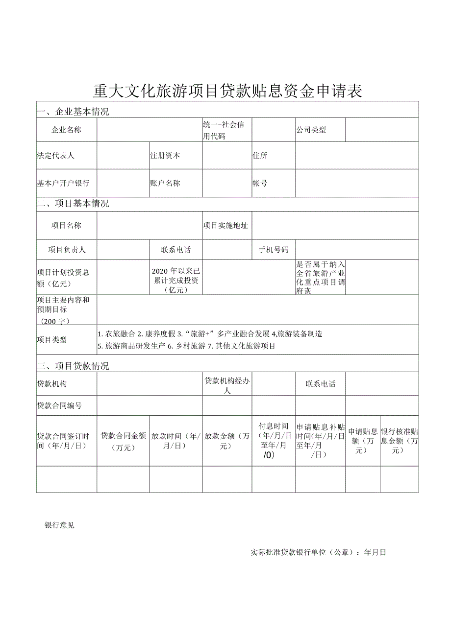 重大文化旅游项目贷款贴息资金申请表.docx_第1页