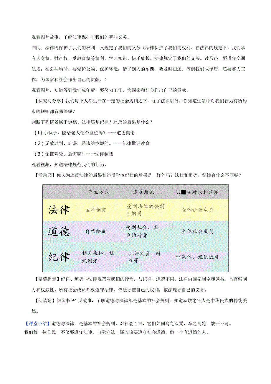 部编版六年级道德与法治上册第1课《感受生活中的法律》优质教案.docx_第2页