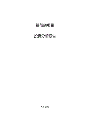 铝箔袋项目投资分析报告.docx