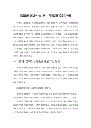 跨境电商企业的自主品牌营销策略分析.docx