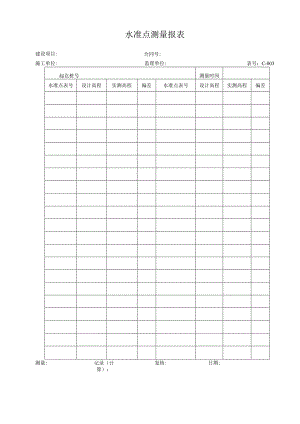 高速（公路）水准点测量报表.docx