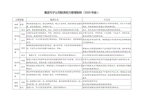 集团与子公司职责权力管理矩阵(2020年版).docx