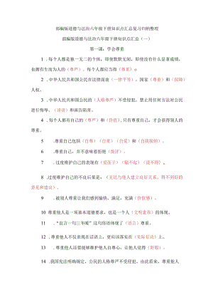 部编版道德与法治六年级下册知识点汇总复习归纳整理.docx