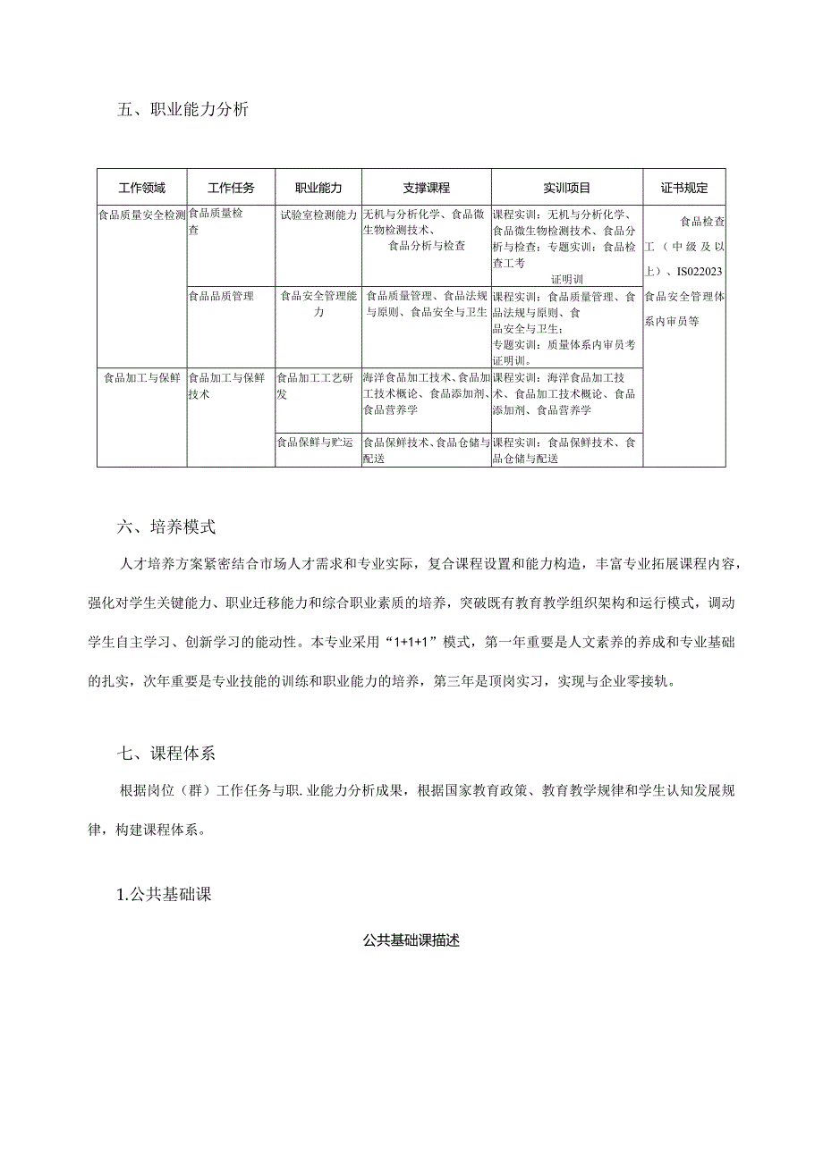 食品工艺与检测专业培养方案.docx_第3页