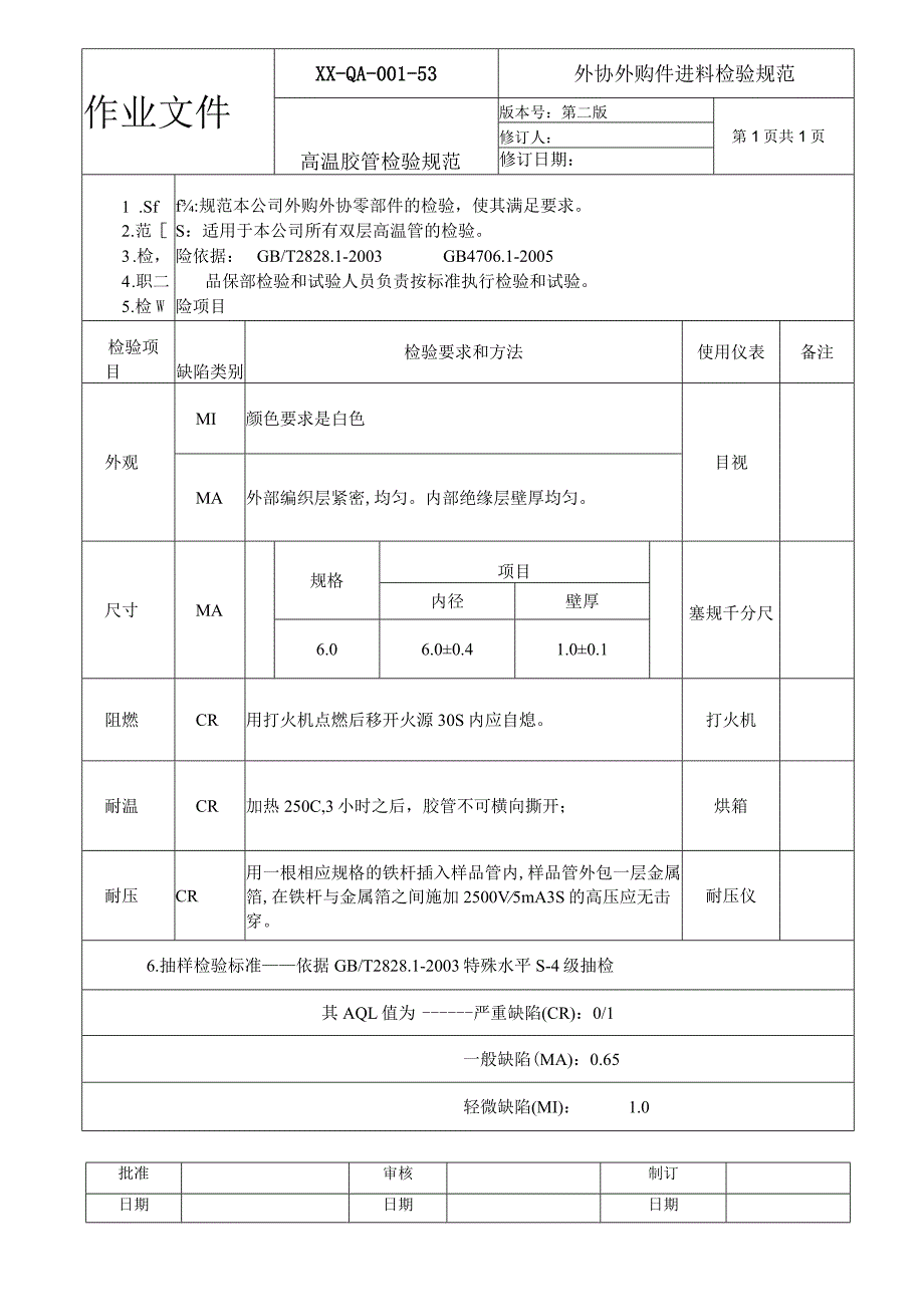 高温胶管检验规范.docx_第1页