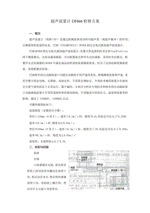 超声流量计DF868检修方案.docx