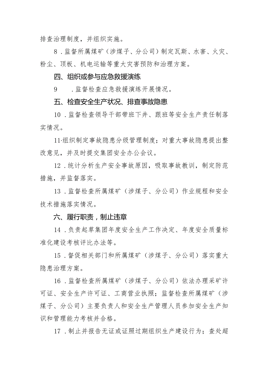 （煤矿）集团安全环保部主要负责人安全生产责任制.docx_第2页