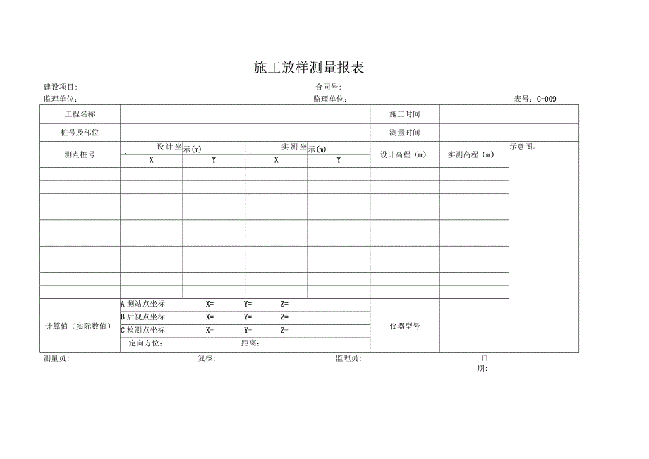 高速（公路）施工放样测量报表.docx_第1页