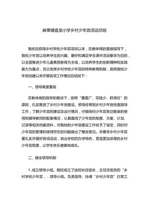 麻栗镇盘龙小学乡村少年宫活动总结.docx